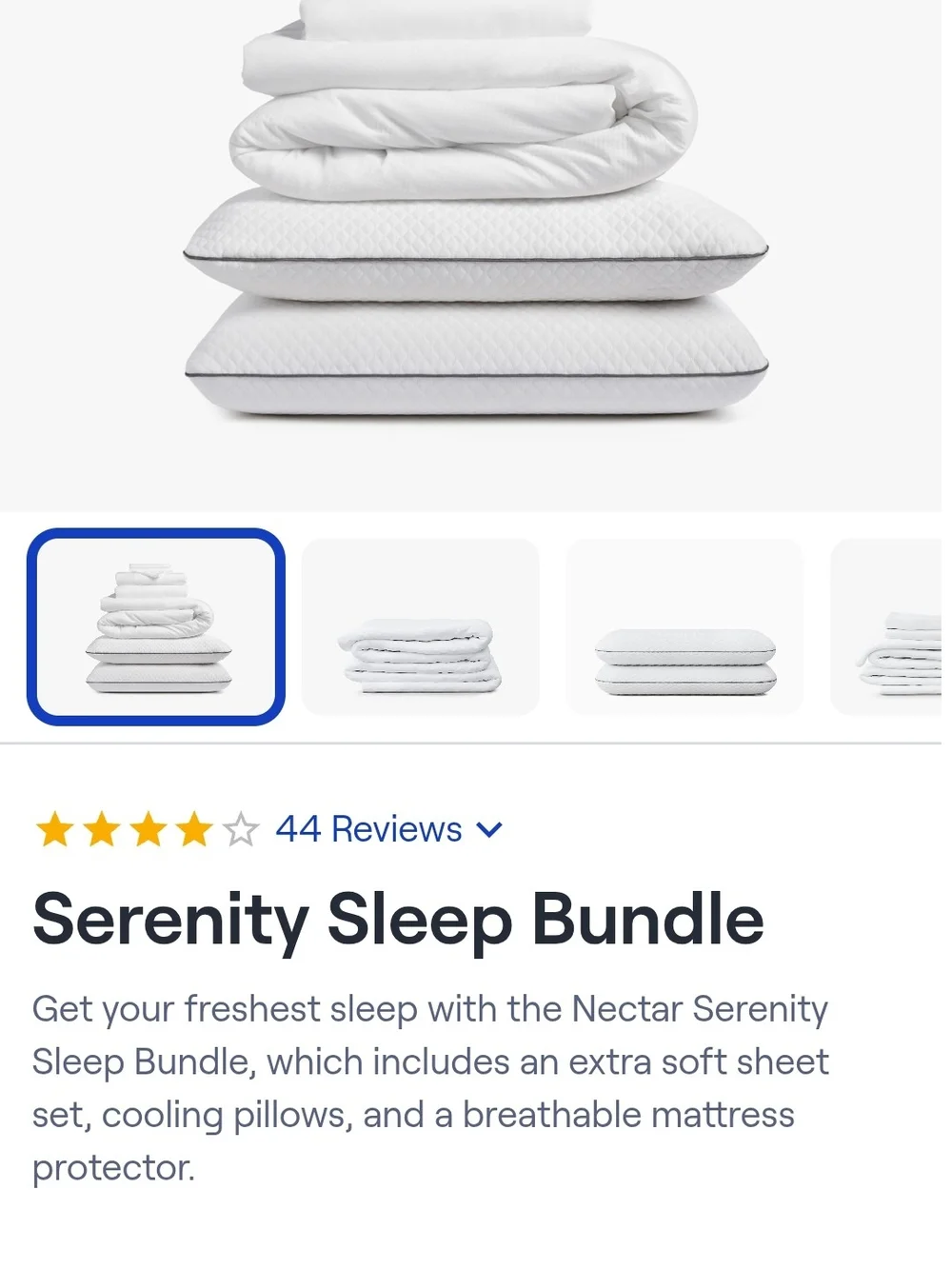 Nectar Serenity Sleep Bundle - White
